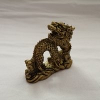 Сувенир малка статуетка китайски дракон в бронзов цвят , снимка 4 - Статуетки - 44466388