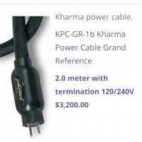Захранващ кабел Kharma KLC-GR-1B handcrafted in Nederland, снимка 4 - Други - 31688914