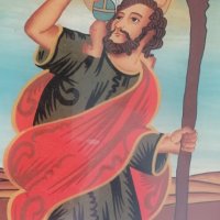 стъклопис свети Христофор, снимка 4 - Антикварни и старинни предмети - 42731008