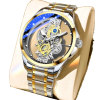 Мъжки кварцов часовник T i o n g с прозрачно покритие - Водоустойчив, снимка 4 - Водоустойчиви - 44700682