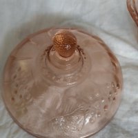 стара стъклена захарница арт деко, снимка 5 - Антикварни и старинни предмети - 34173846