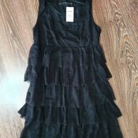 Черна рокля с дантела Zara 38-M-30лв.НОВА, снимка 3 - Рокли - 39460214