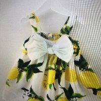 Детска лятна рокля с лимони, снимка 1 - Бебешки рокли - 38769290