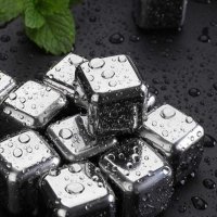 Кубчета за Изстудяване Whiskey Stones Метални Камъни за Уиски Whisky Stones Охладителни Форми за Лед, снимка 5 - Сервизи - 37401451