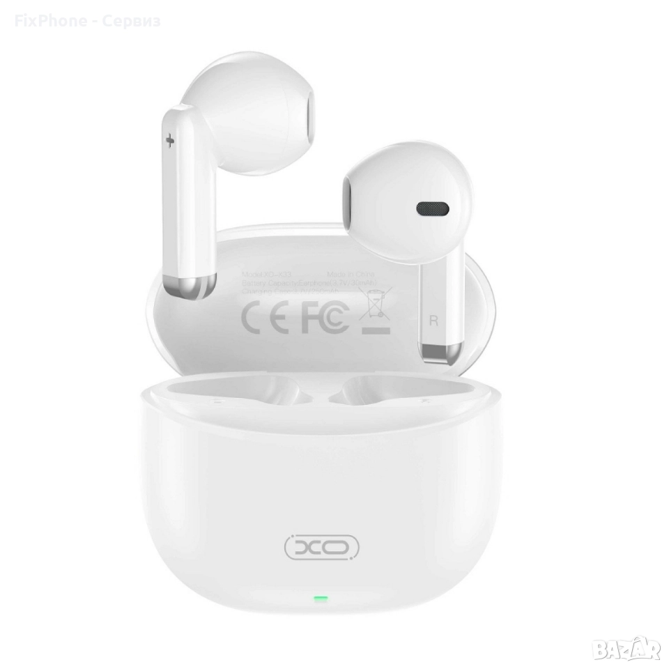 Слушалки Bluetooth безжични XO X33 TWS, Бели , снимка 1