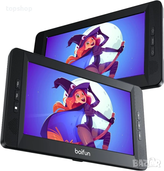 BOIFUN BFN-101 DVD / USB/ SD плейър за задна седалка на кола 2 екрана 10,5 инча, снимка 1