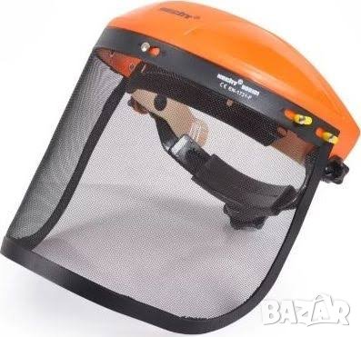 Предпазен шлем за косене на трева / Маска за тример с мрежа, снимка 1