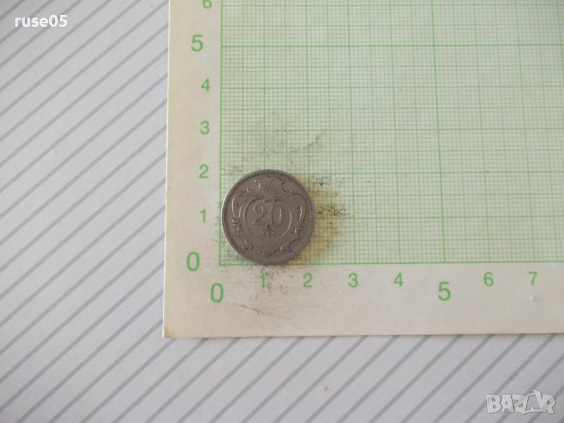 Монета "20 Heller - Австрия - 1894 г.", снимка 1