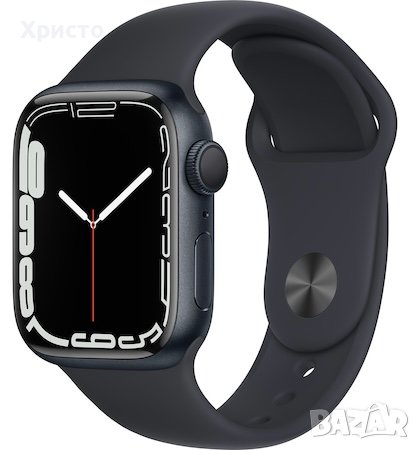 НОВ!!! Apple Watch 7, GPS, Корпус Midnight Aluminium 41mm, Midnight Sport Band , снимка 1