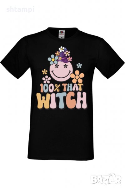 Мъжка тениска 100 percent that witch,Halloween,Хелоуин,Празник,Забавление,Изненада,Обичаи,, снимка 1