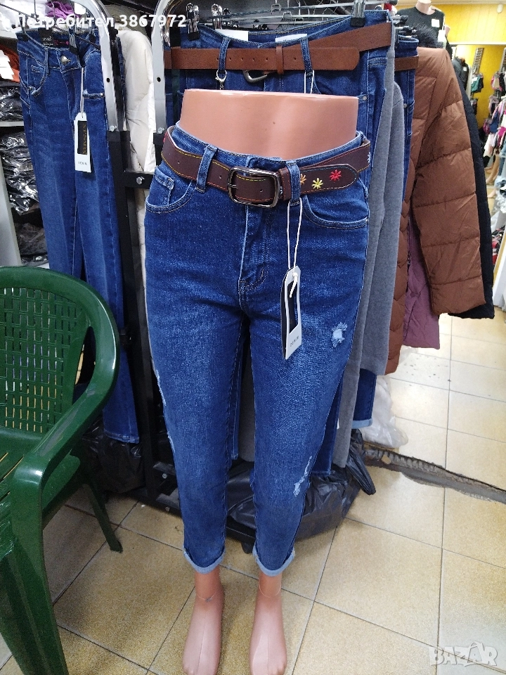 Дамски Накъсани Дънки Skinny Denim , снимка 1