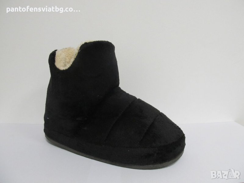 Юношески пантофи тип ботуш черен, снимка 1