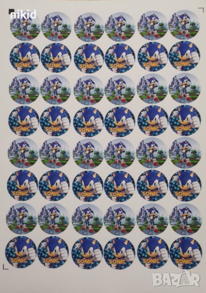 48 бр Соник Sonic лепенки стикери с надписи ръчна изработка подарък, снимка 1