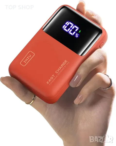Външна батерия INIU Power Bank, 20000mAh 65W ултра малка USB C за лаптоп и телефон, оранжева, снимка 1