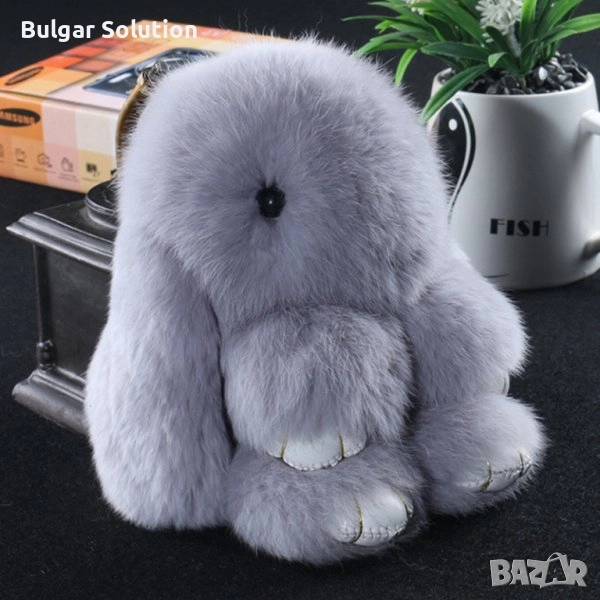 🧸Ключодържател Заешка Кожа - Пухкаво Мекичко Зайче 14см [Заек], снимка 1
