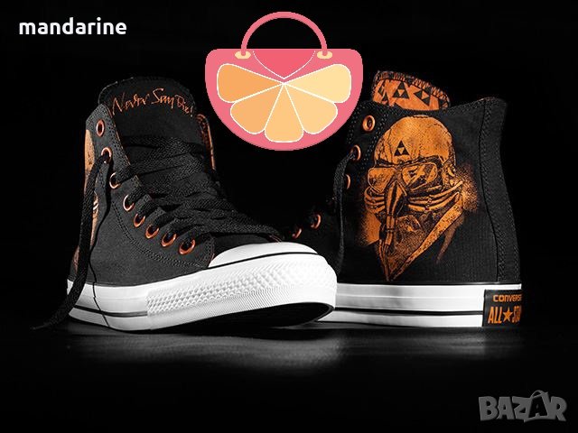 ПРОМО 🍊 CONVERSE ALL STAR № 35½ и 36 🍊 Дамски кецове BLACK&ORANGE нови с кутия, снимка 1