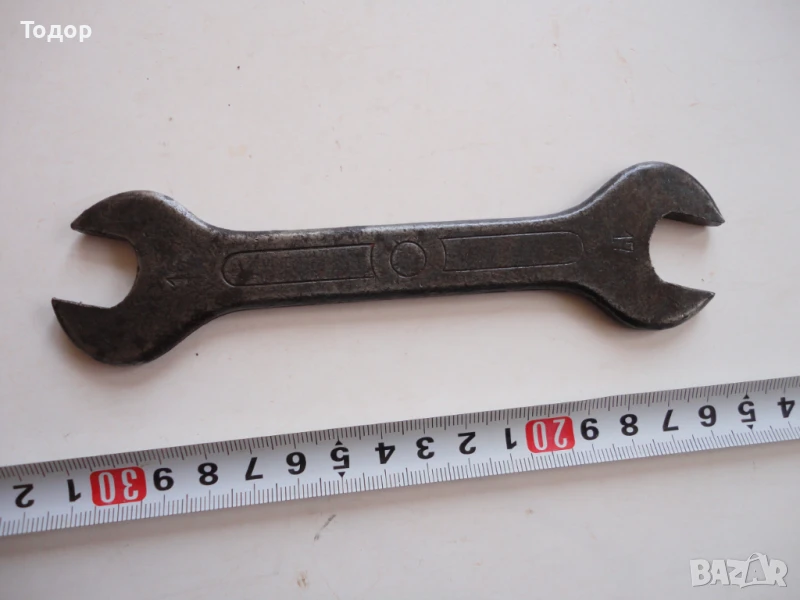 Немски старинен гаечен ключ 16/17, снимка 1