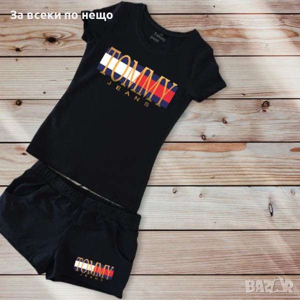 Tommy Hilfiger Дамски Черен Летен Комплект🔝Дамски Къс Спортен Екип Томи Хилфигер Код LFS518, снимка 1