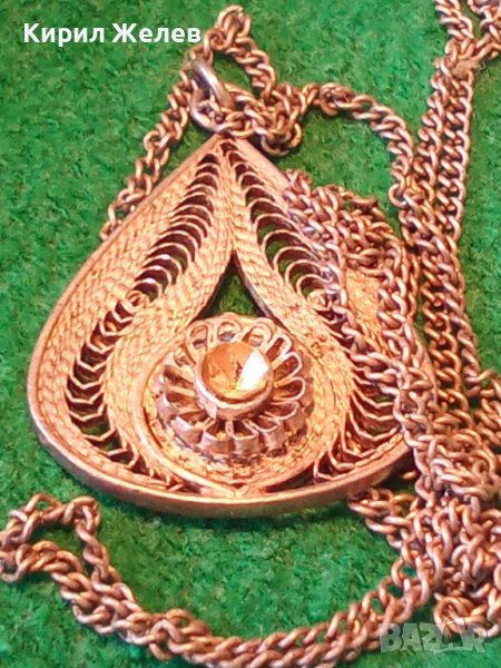 СТАР СРЕБЪРЕН ФИЛИГРАНЕН МЕДАЛЬОН с ВЕРИЖКА МАЙСТОРСКА РАБОТА 2037, снимка 1