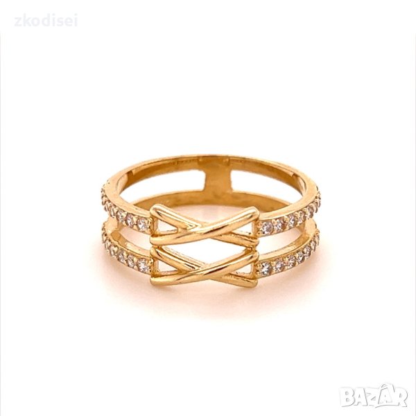 Златен дамски пръстен 2,87гр. размер:56 14кр. проба:585 модел:16506-5, снимка 1