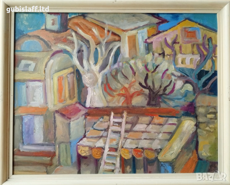 Картина, пейзаж, худ. Мария Кънчева, 1990-те год., снимка 1