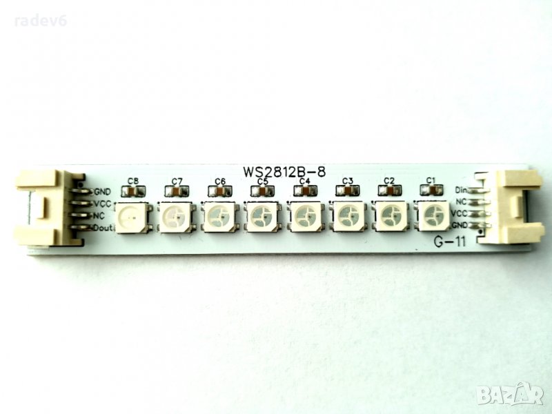 Grove модул - Лента с 8 адресируеми светодиода WS2812B-5050, WS2812, снимка 1