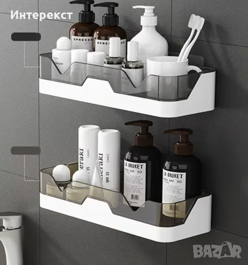 Луксозна Етажерка за Баня Без Пробиване, снимка 1