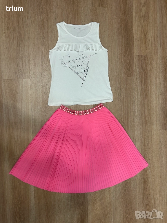 Комплект за момиче, пола и потник Guess, 16г., снимка 1