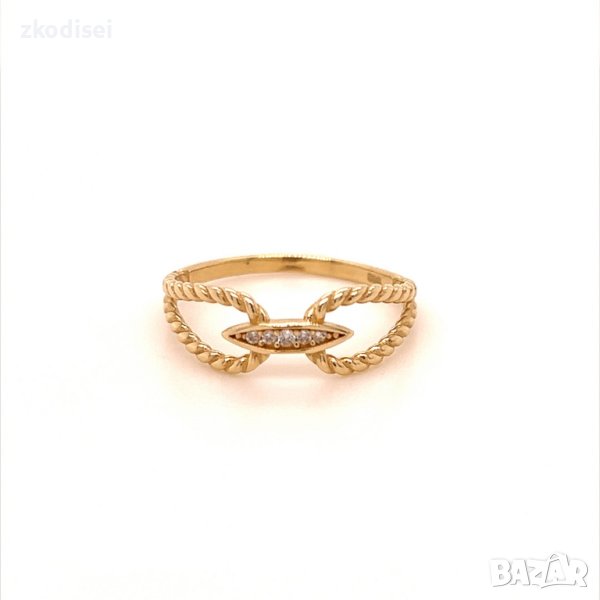 Златен дамски пръстен 1,55гр. размер:56 14кр. проба:585 модел:20125-6, снимка 1