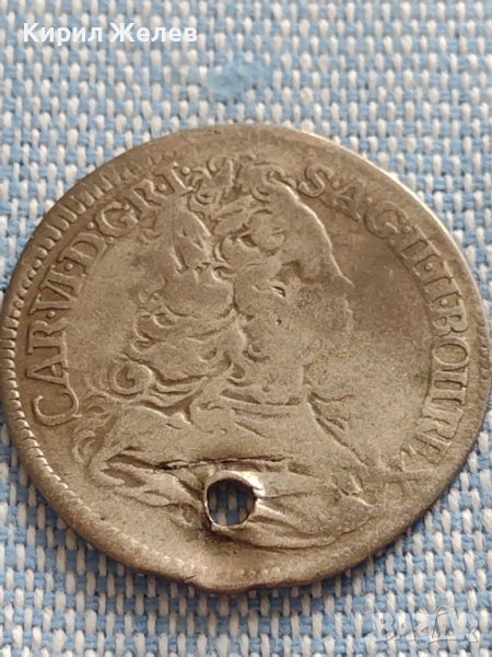 Сребърна монета 6 кройцера 1732г. Карл шести Прага Бохемия 13654, снимка 1