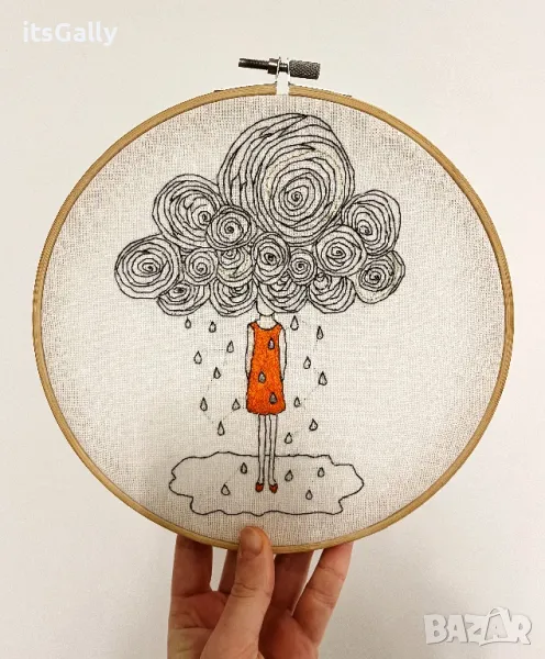 Бродерия “Момиче в облаците”, снимка 1