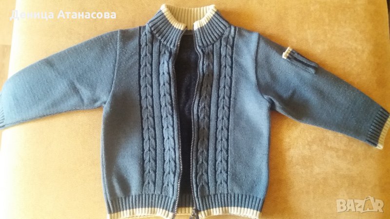 Жилетка с цип, пуловер Premaman, дебел шушлеков панталон и ръкавици за сняг размер 110, снимка 1