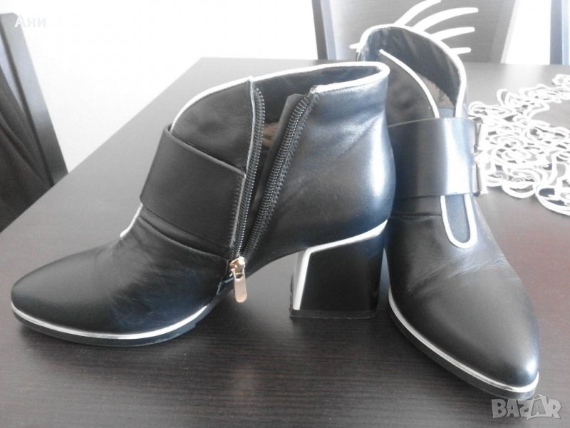 Елегантни черни обувки от естествена кожа, снимка 1