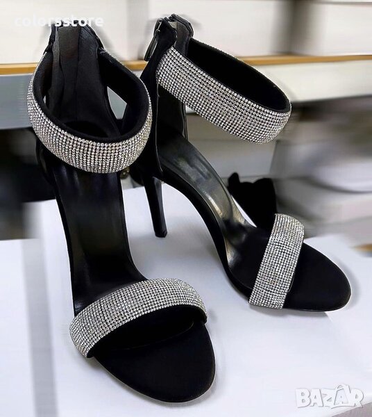 Сандали на ток - черни- SL30, снимка 1