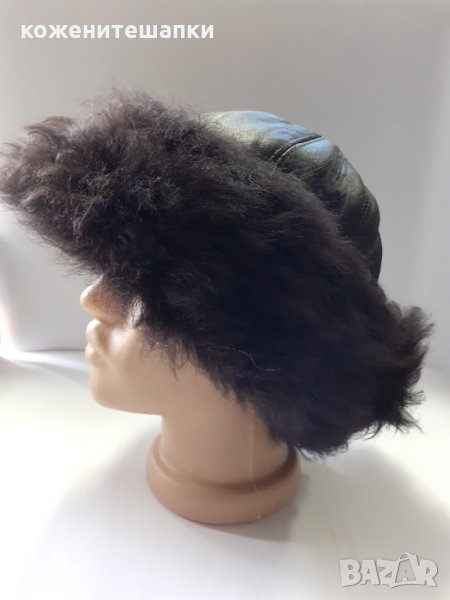 Дамска шапка естествена кожа ,кафява -13, снимка 1
