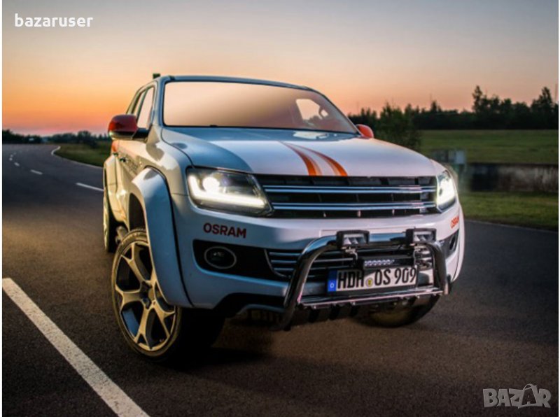 LED фарове Osram за VW Amarok след 2010 година с черна основа, за модела с халогенни фарове, снимка 1