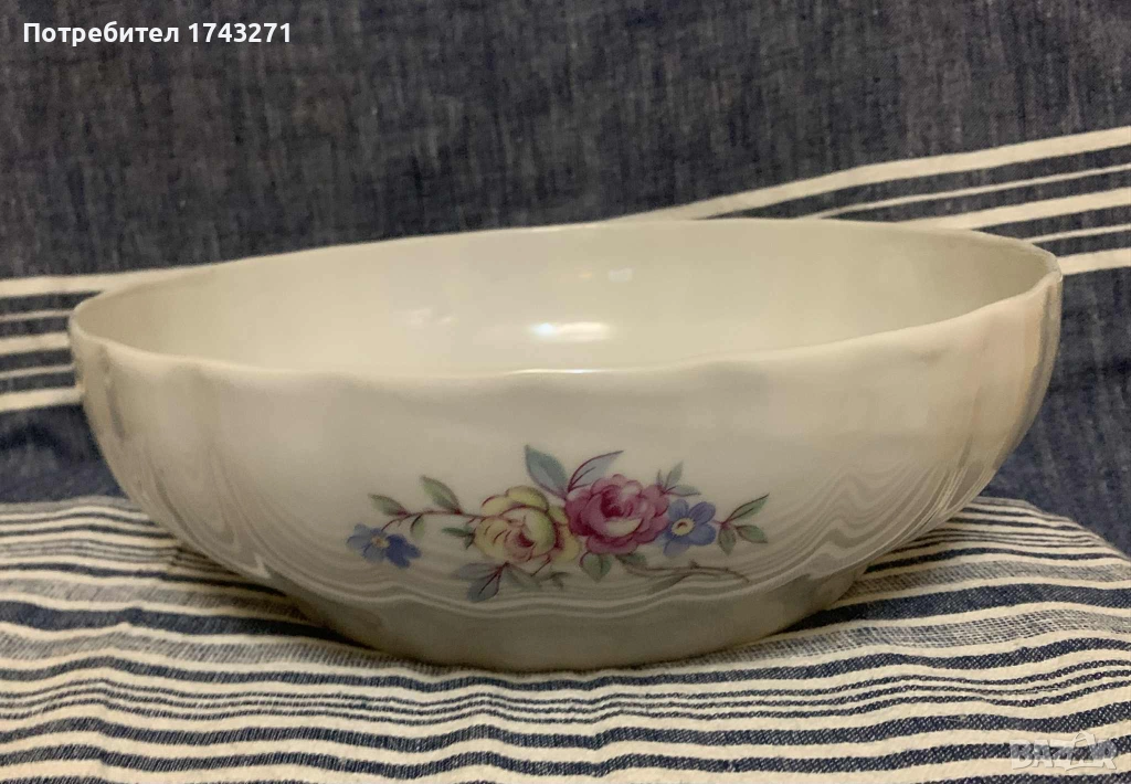 Голяма порцеланова купа произведена в Разград, снимка 1