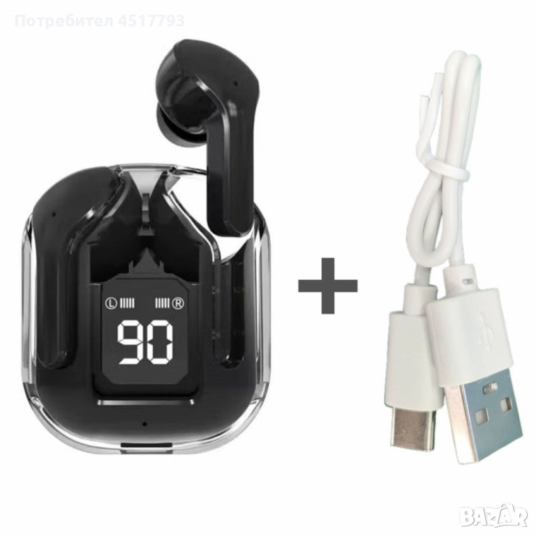 Безжични Bluetooth слушалки с LED дисплей и вграден микрофон, снимка 1