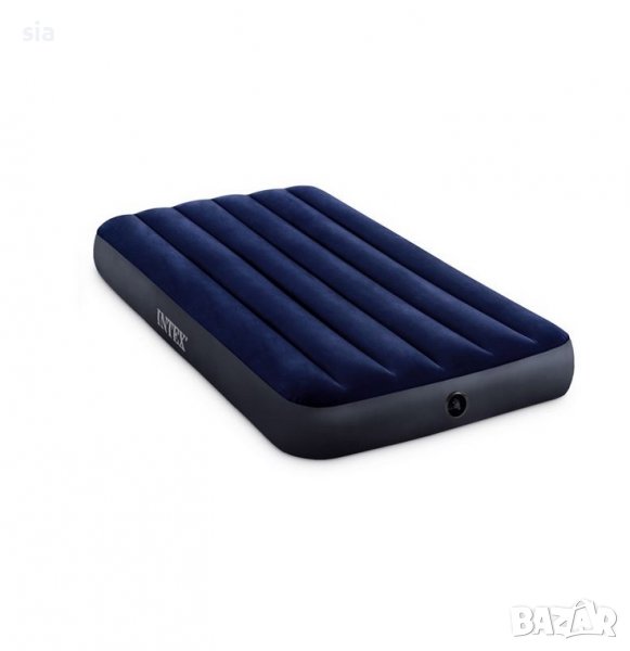 Надуваемо легло, матрак за спане, единичен, син, 1.91 m, Intex, до 136 кг, син, снимка 1