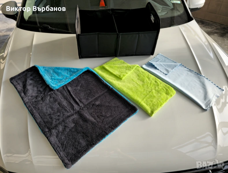 Сгъваем органайзер за багажник + 3 микрофибърни кърпи – подарък за всеки повод, снимка 1