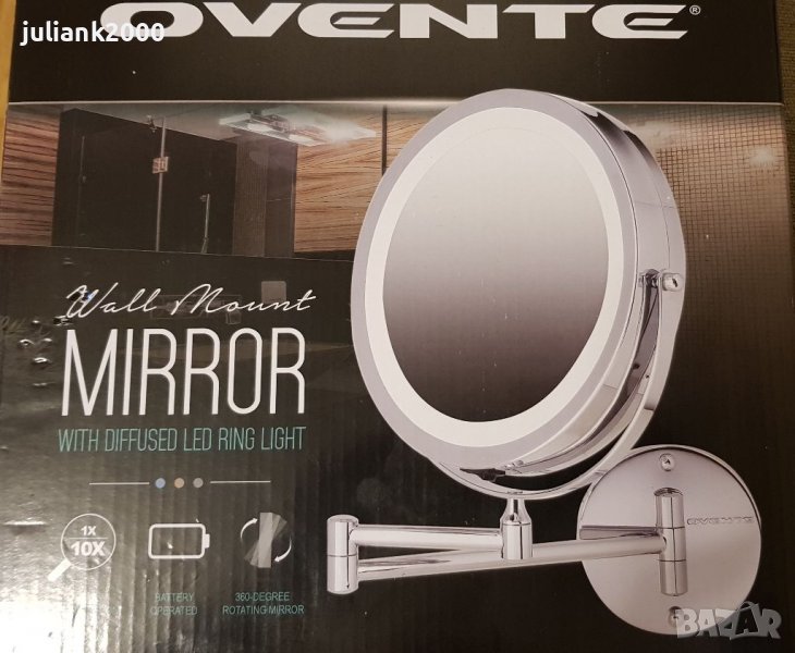Огледало за стена с LED 7" баня козметика, снимка 1