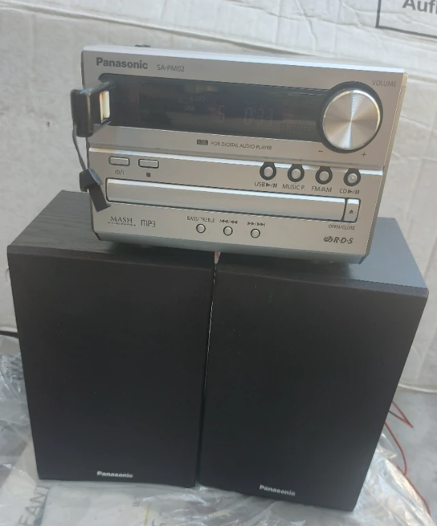 Panasonic SA-PM02 CDプレーヤー USB AUX FM/AM Amazon.co.jp: Panasonic D-dock CDステレオシステム SC-PM02-S