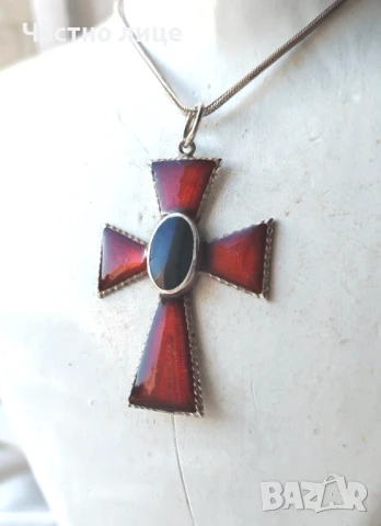 Старинен Антикварен Сребърен Италиански Кардиналски Кръст, снимка 5 - Антикварни и старинни предмети - 50852341