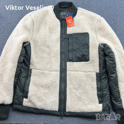 Superdry Vintage Sherpa Zip Through Мъжко Яке Размер L Fleece Pile