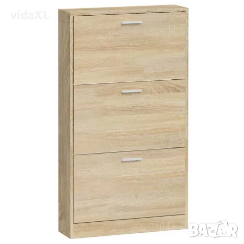 vidaXL Шкаф за обувки, дъб, 59x17x108 см, инженерно дърво, снимка 5 - Шкафове - 56147114