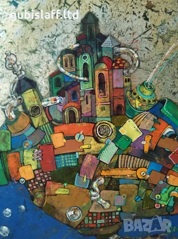 Картина "Кръговрат", проф. Пл. Легкоступ, 1993 г., снимка 7 - Картини - 49372508