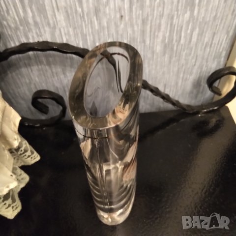 Арт Деко стъкло ,позлата ръчно изрисувана ваза, снимка 4 - Вази - 37871779