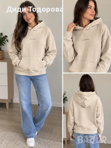 Дамски суичър Calvin Klein Jeans с качулка