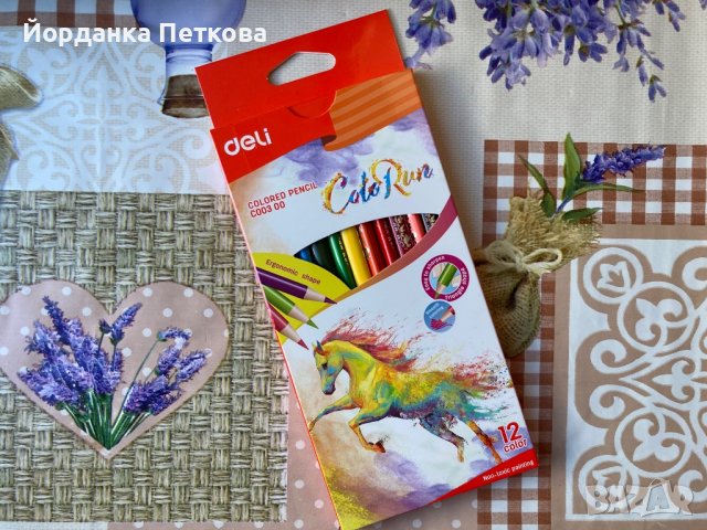 Нови цветни моливи 12 цвята, снимка 2 - Други - 39348535