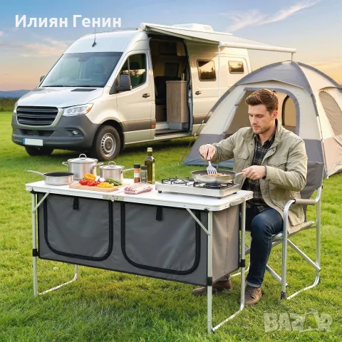 Сгъваем къмпинг шкаф Outsunny Camping Kitchen, снимка 2 - Къмпинг мебели - 56333278